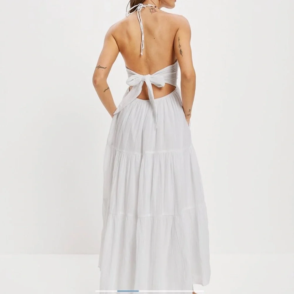 AE Ruched Halter Midi Dress - Picture 2 of 7